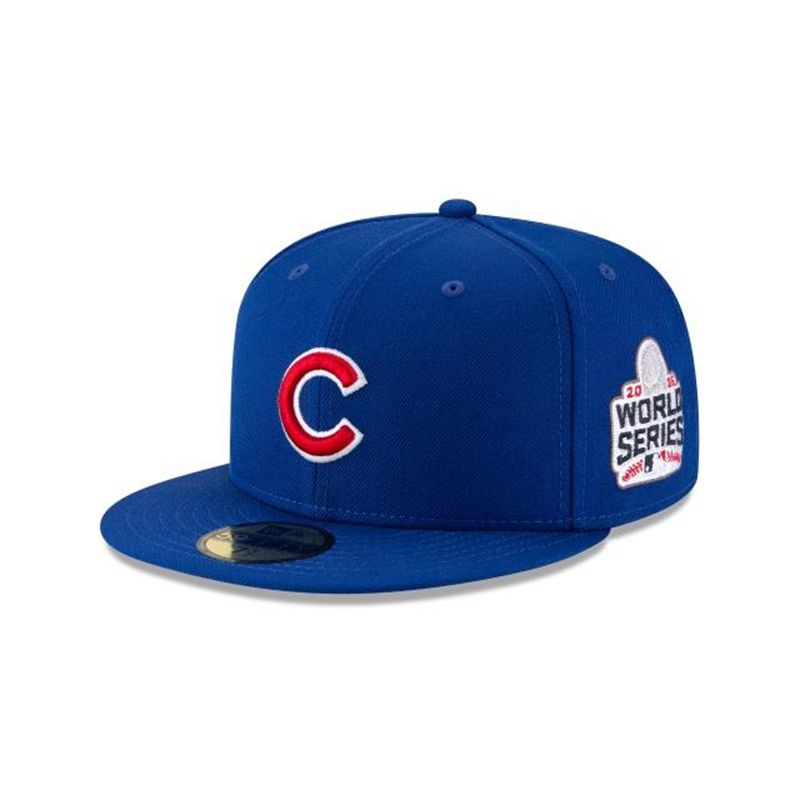 MLB Chicago Cubs World Series Side Patch 59Fifty Fitted (XJI8608) - Blue New Era Caps